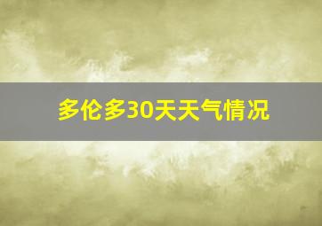 多伦多30天天气情况