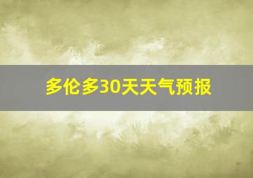 多伦多30天天气预报