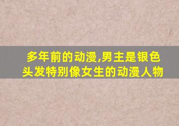 多年前的动漫,男主是银色头发特别像女生的动漫人物