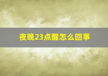 夜晚23点醒怎么回事