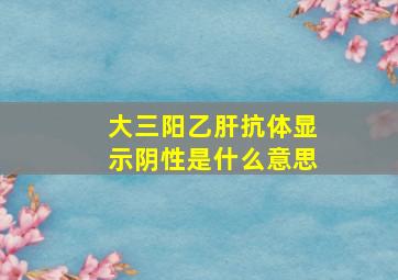 大三阳乙肝抗体显示阴性是什么意思