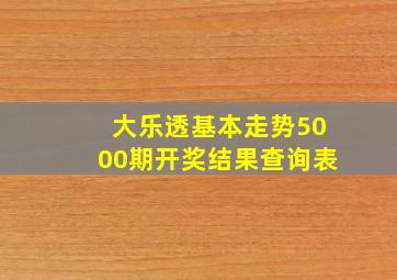 大乐透基本走势5000期开奖结果查询表