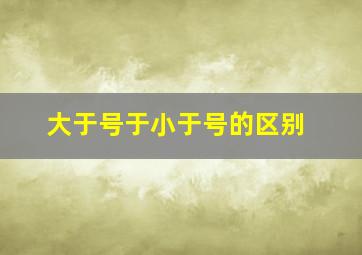 大于号于小于号的区别