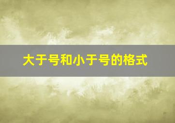 大于号和小于号的格式