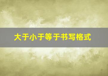 大于小于等于书写格式