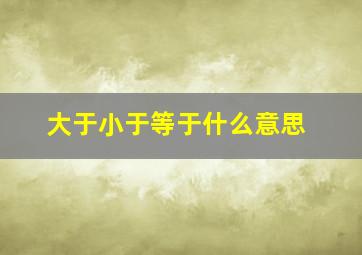 大于小于等于什么意思