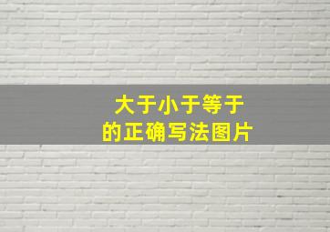 大于小于等于的正确写法图片