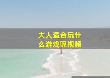 大人适合玩什么游戏呢视频