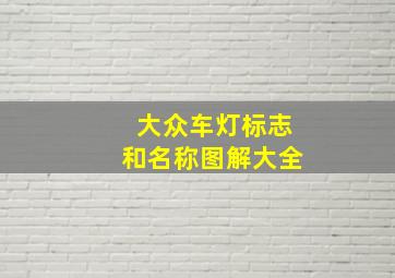 大众车灯标志和名称图解大全