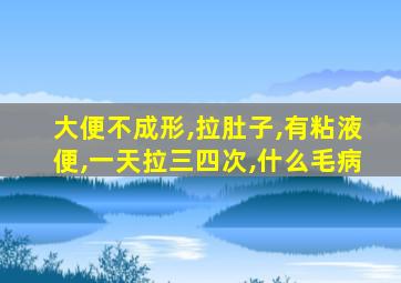 大便不成形,拉肚子,有粘液便,一天拉三四次,什么毛病