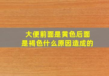 大便前面是黄色后面是褐色什么原因造成的