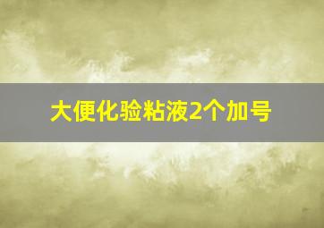 大便化验粘液2个加号