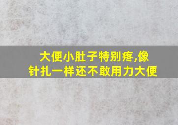 大便小肚子特别疼,像针扎一样还不敢用力大便