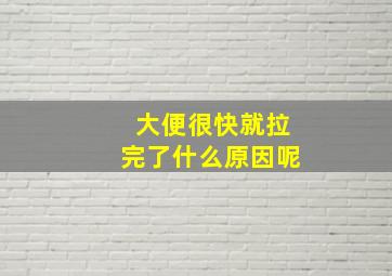 大便很快就拉完了什么原因呢