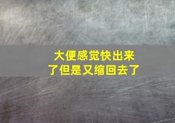 大便感觉快出来了但是又缩回去了