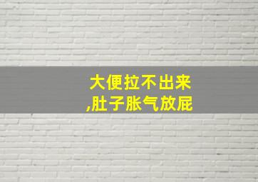 大便拉不出来,肚子胀气放屁