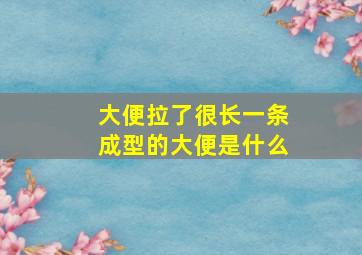 大便拉了很长一条成型的大便是什么