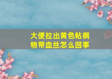 大便拉出黄色粘稠物带血丝怎么回事