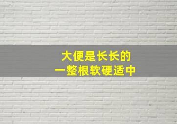 大便是长长的一整根软硬适中