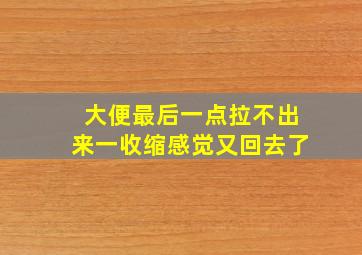 大便最后一点拉不出来一收缩感觉又回去了