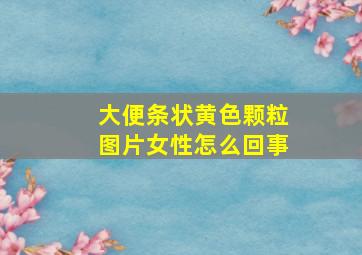 大便条状黄色颗粒图片女性怎么回事