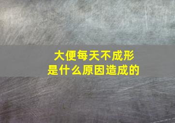 大便每天不成形是什么原因造成的