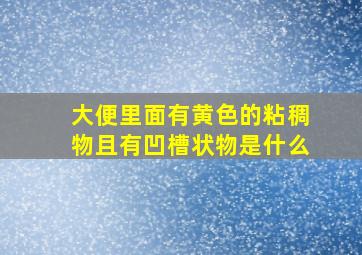 大便里面有黄色的粘稠物且有凹槽状物是什么