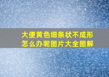 大便黄色细条状不成形怎么办呢图片大全图解