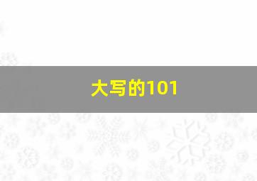 大写的101