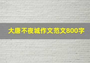 大唐不夜城作文范文800字