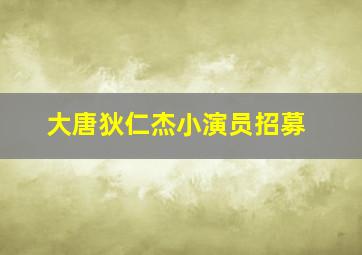 大唐狄仁杰小演员招募