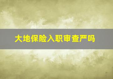 大地保险入职审查严吗