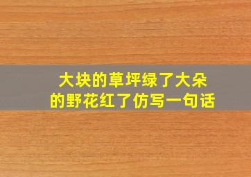 大块的草坪绿了大朵的野花红了仿写一句话