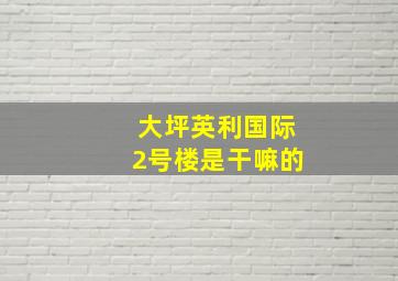 大坪英利国际2号楼是干嘛的