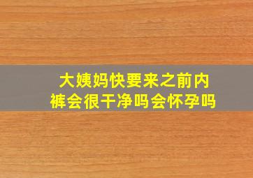 大姨妈快要来之前内裤会很干净吗会怀孕吗