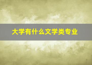 大学有什么文学类专业