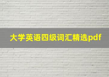 大学英语四级词汇精选pdf