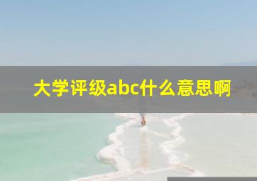 大学评级abc什么意思啊