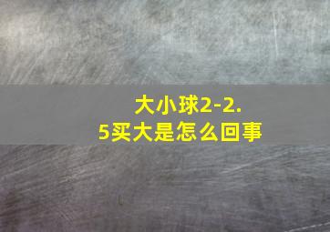 大小球2-2.5买大是怎么回事