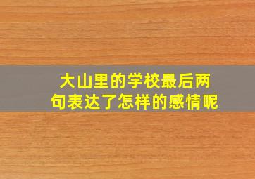 大山里的学校最后两句表达了怎样的感情呢