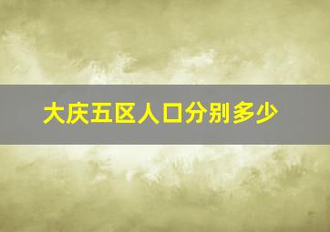 大庆五区人口分别多少