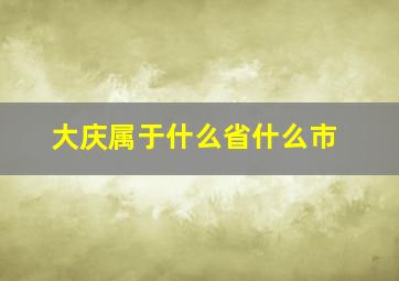 大庆属于什么省什么市