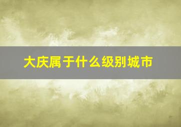 大庆属于什么级别城市