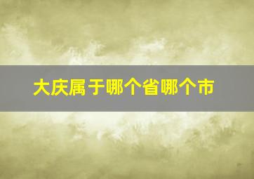 大庆属于哪个省哪个市