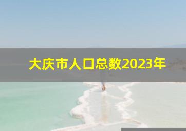 大庆市人口总数2023年