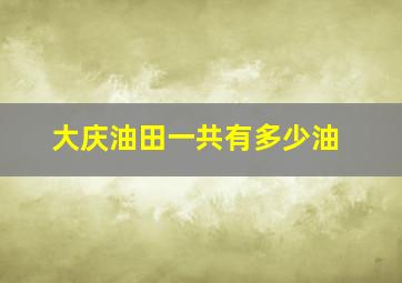 大庆油田一共有多少油