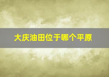 大庆油田位于哪个平原