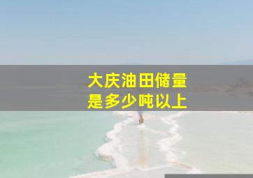 大庆油田储量是多少吨以上