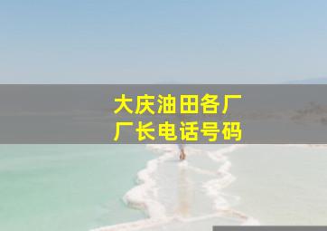 大庆油田各厂厂长电话号码