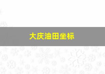 大庆油田坐标